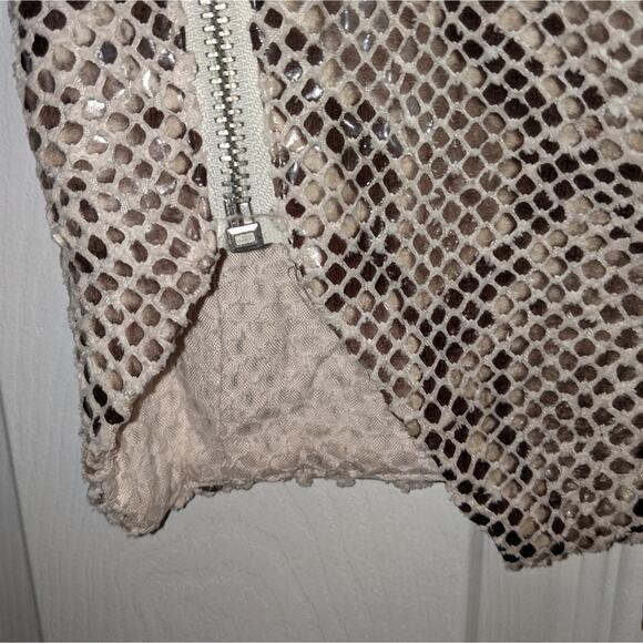 Olivaceous Vanilla Sky Tan & Brown Asymmetrical Snake Print Skirt M - Picture 12 of 16